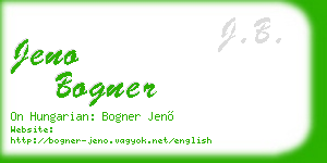 jeno bogner business card