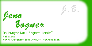 jeno bogner business card